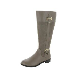 KAREN SCOTT Deliee Riding Boot, Knee-High, Faux Leather, Gray w/Gold, NWT**